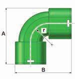 Curva 90 verticale Dimensioni esterne 14 50 10 102x50 Curva a 90 verticale in PE per tubo ovale 102x50, antistatica ed antibatterica.