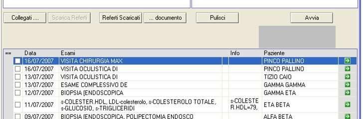 COME ELABORARE I REFERTI Una volta scaricati i referti nella apposita cartella è possibile elaborarli con MedLink. Aprire MedLink e fare click sul pulsante <REFERTI SCARICATI>.