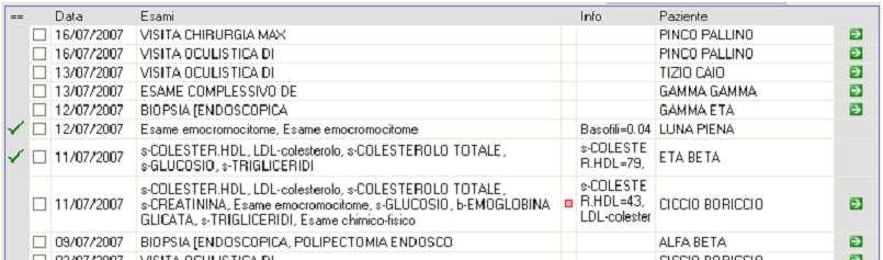 In questa finestra è riportato il referto così come trasmesso nella parte superiore, in quella inferiore ci sono le prescrizioni in attesa di esito.