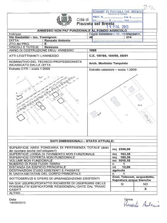 2 TR Scheda richiedente e stato di