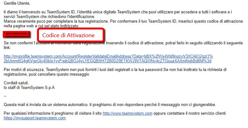 Dopo aver cliccato su Registrati il sistema in automatico invia all indirizzo email inserito un codice di attivazione. ATTENZIONE!