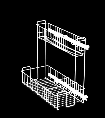Pattumiere e sottolavelli 163 ESTRAIBILE SOTTOLAVELLO A 2 CESTI Montaggio destro o sinistro al fianco del mobile. Portata 15 kg.