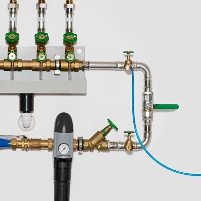 compressa o con acqua, ad esempio impianti di acqua potabile, sistemi di radiatori e pannelli, collaudo a pressione di impianti del gas con aria compressa, pompa per gonfiare in modo controllato