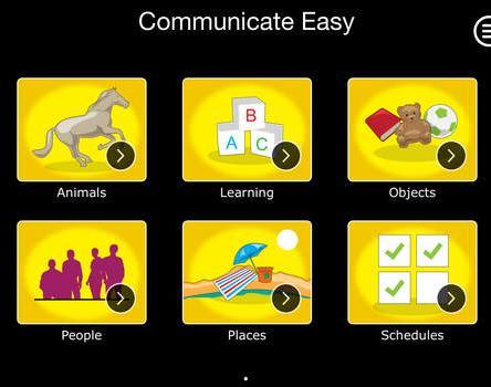 COMMUNICATE EASY APP Per Ipad Consente alle figure di caregiver e al genitore di completare librerie di comunicazione