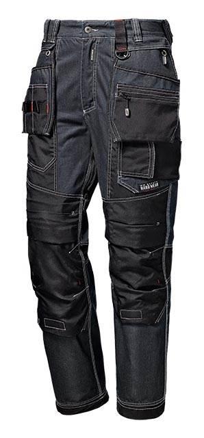 Nome: Pantalone "Heavy" Denim Blu/Nero Codice: 31114 Heavy Pantaloni da lavoro multitasche resistenti, realizzati in 85% cotone e 15% nylon, Cordura denim, peso 375 gr/m2: 4 volte più forte del