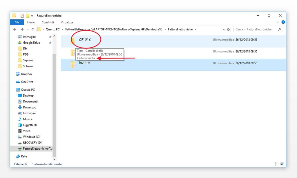 E la cartella 201812 che prima le conteneva adesso è vuota.