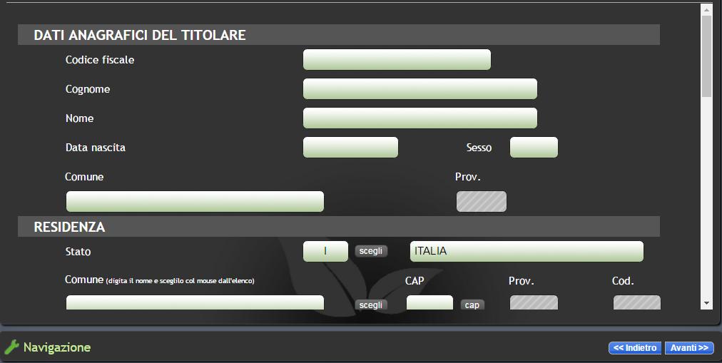 Nella maschera successiva compilare con i dati del titolare della PEC da conservare e cliccare su avanti.