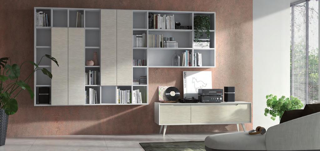 LIBRERIA LIVING LIVING BOOKCASE La libreria va ad ampliare la gamma living con spessore e carattere. La sua struttura sp.