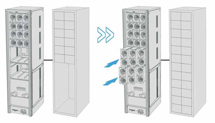 MODULARITA = ESPANDIBILITA POTENZA 30 kva CARICO 30 kva POTENZA 60 kva CARICO 60 kva Espandibilità FLESSIBILITÀ NEL TEMPO Per ampliare un sistema tradizionale, all UPS esistente se ne affianca un