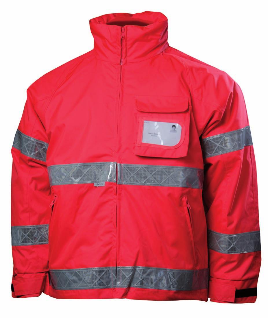 Art.RED 60 Parka staccabile SOCCORSO GIACCA ESTERNA Tessuto Oxford 1 taschino sul petto lato sx con chiusura velcro con portabadge 2 Tasche sul davanti con chiusura zip 2 bande Reflexite