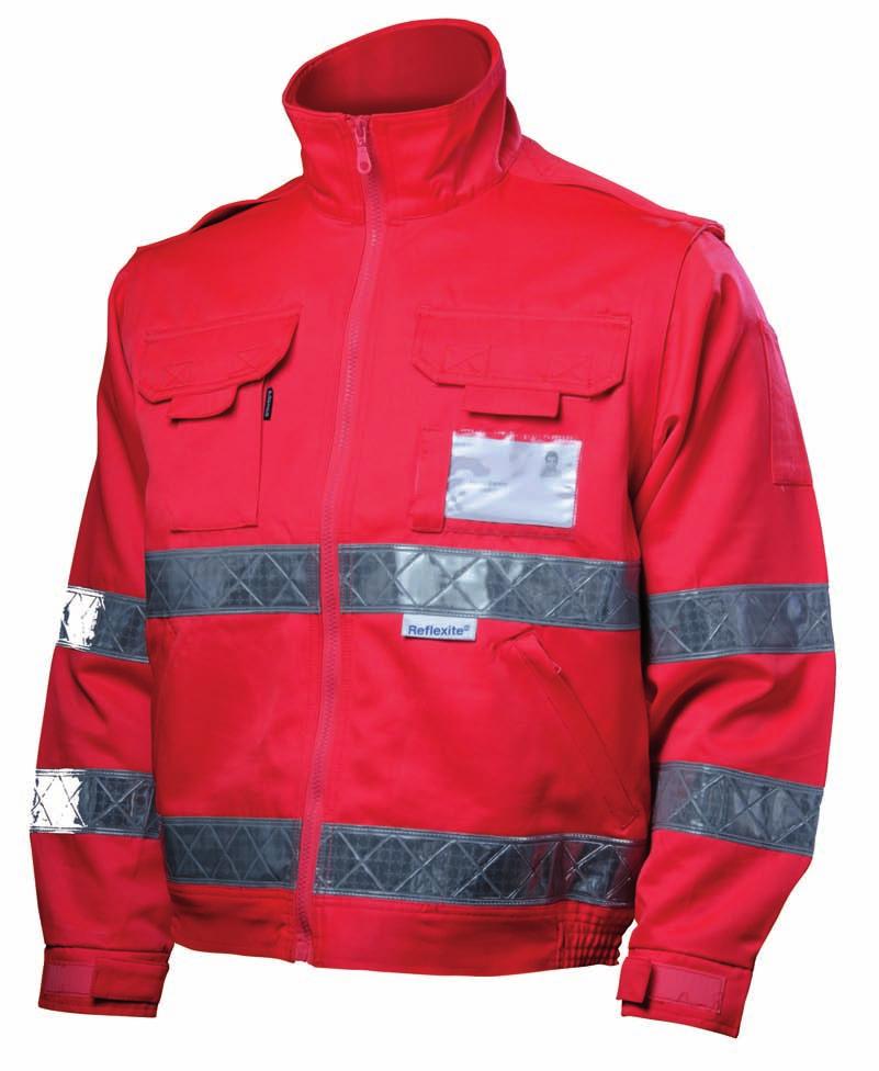 Art.RED 65 Giubbino SOCCORSO 20 % cotone 80 % poliestere Chiusura con zip Maniche staccabili Polsini regolabili con velcro 1 tasca sul petto lato dx con patta e chiusura con velcro e taschino