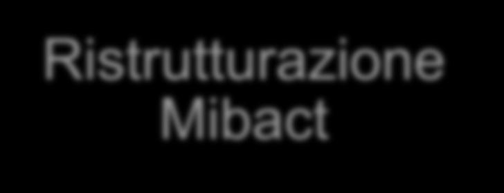 Ristrutturazione Mibact Valorizzazione arti contemporanee; Valorizzazione musei italiani; Rilancio delle