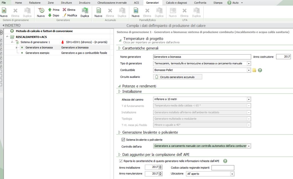 In questo semplice esempio verranno illustrate le implicazioni numeriche che le scelte di modellazione dell utente possono avere nei risultati del bilancio energetico svolto da TERMOLOG: tipo sistema