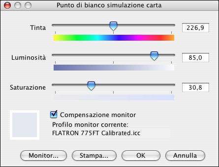 NOTA: Quando si stampa un lavoro con il profilo di simulazione modificato, è necessario selezionare lo stesso profilo di destinazione qui collegato affinché abbia effetto la