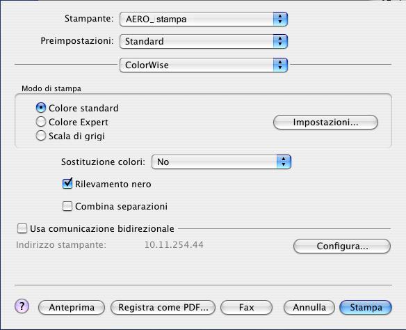 SPOT-ON E COLORI SOSTITUTIVI 44 Stampa di un lavoro con un colore sostitutivo Dopo aver definito in Spot-On i valori CMYK per la sostituzione, è possibile stampare un documento con il colore