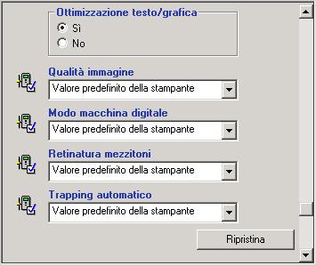 FUNZIONI DI COLOR SETUP 70 Opzione di stampa Retinatura mezzitoni È possibile accedere alla funzione per la retinatura mezzitoni dall opzione di stampa Retinatura mezzitoni.