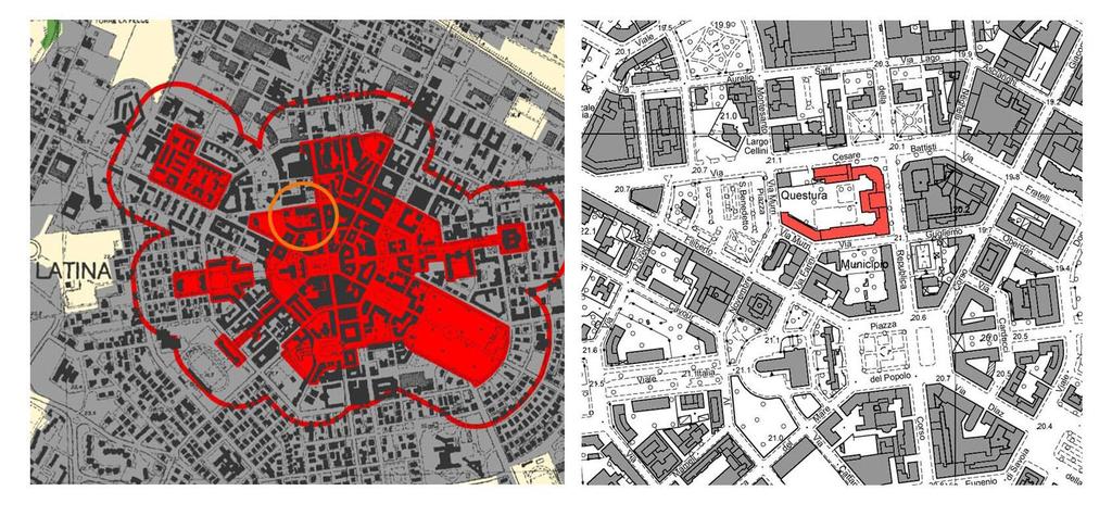 RELAZIONE STORICA L edificio che ospita la Questura è ubicato all interno del Centro Storico che corrisponde al nucleo originario della Città di Fondazione come stabilito dalla Legge Regionale n 27