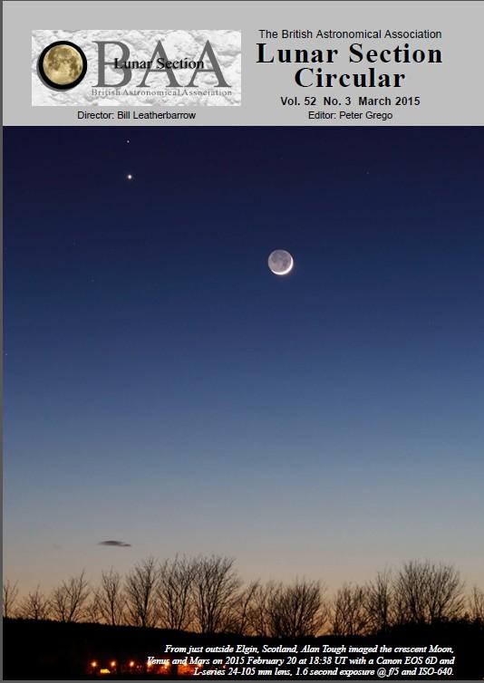 Notizie dalla SdR Luna..nella circolare di marzo 2015 della Lunar Section della BAA sono citati contributi della nostra SdR: http://www.baalunarsection.org.uk/circulars.
