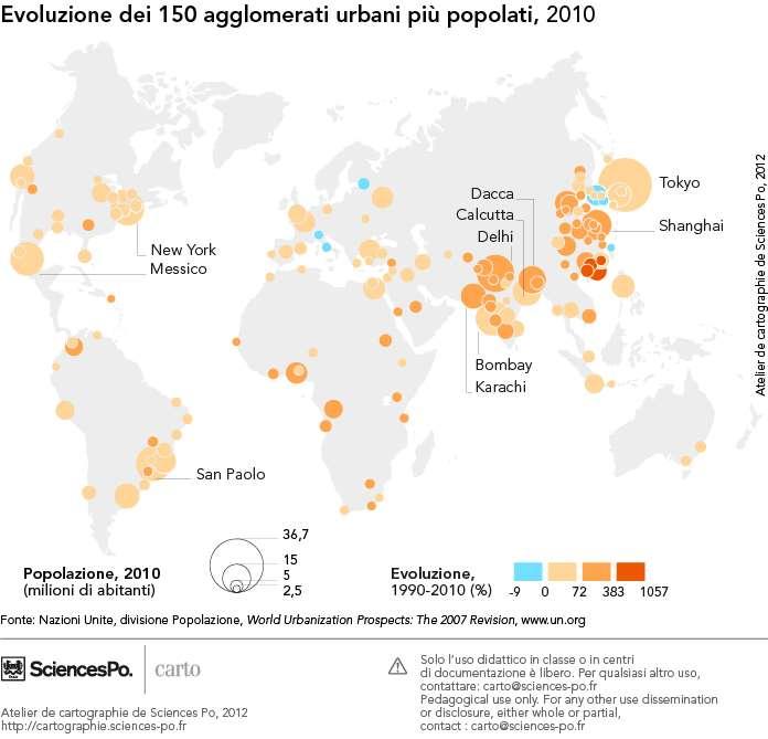 4. Insediamento: la crescita delle agglomerazioni mondiali a.