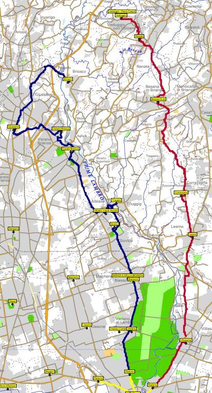 5 4 Sopra:dettaglio dei waypoints e delle tracce dei percorsi delle Colonne 4 e 5