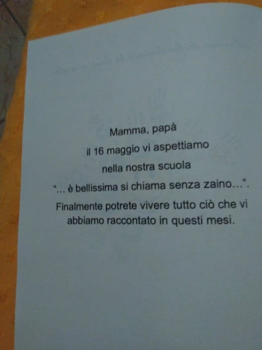 Porzio è stato il primo Senza Zaino Day.