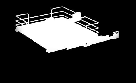 Cestello cassetto con fondo in nobilitato, guide ad estrazione totale e