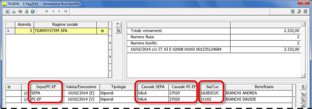 Si precisa che anche utilizzando lo standard SEPA, in base al tracciato <CBIPaymentRequest>, è possibile utilizzare il flusso telematico anche per la richiesta di pagamento degli stipendi mediante