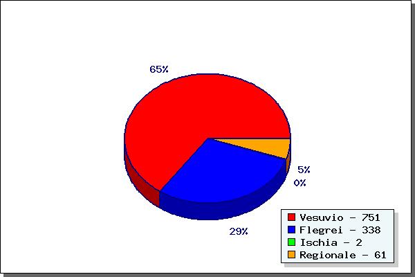 Sismicità dei Campi Flegrei attuale Distribuzione degli eventi sismici registrati