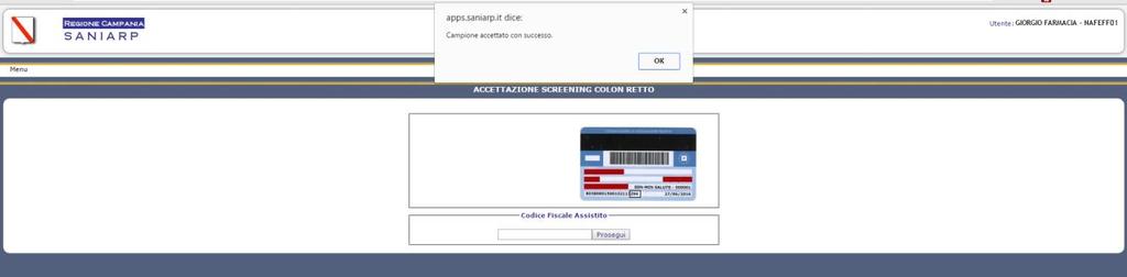 Inoltre, prima di confermare la registrazione del campione, è preferibile valorizzare almeno uno dei campi relativi al recapito telefonico dell assistito.