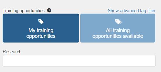 How do I search the training activities?