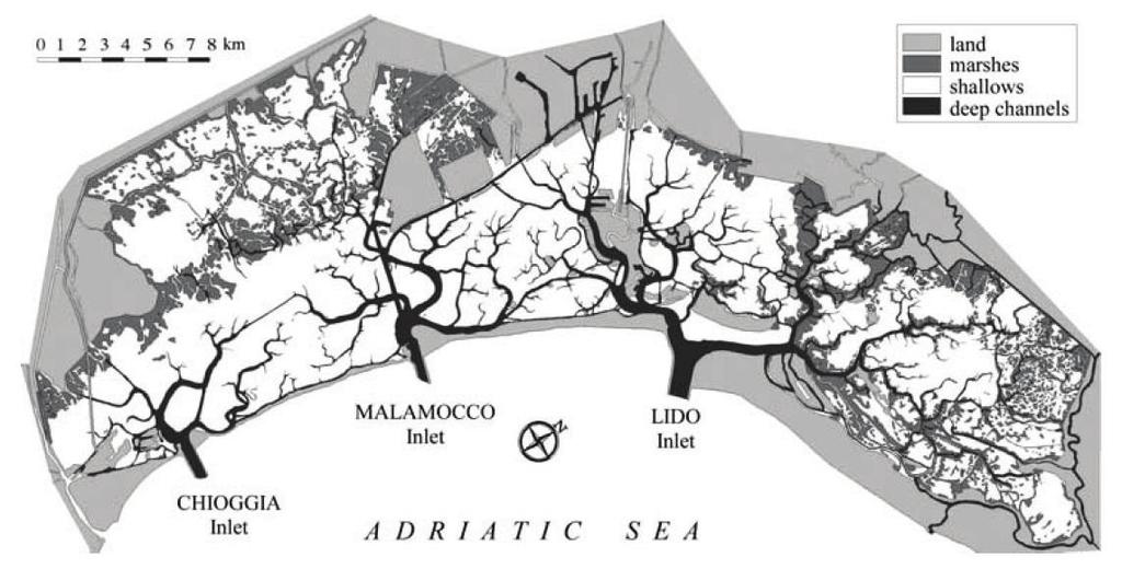 1. La Laguna di Venezia - area del bacino lagunare di 550 km² - bacino scolante di circa