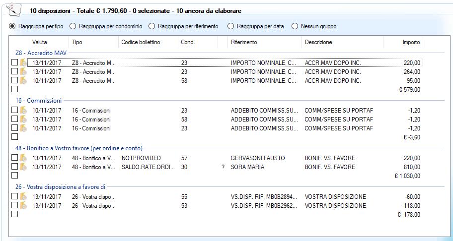 Visualizzazione del file RH importato Dopo l importazione del file, il programma mostrerà una schermata simile alla seguente: In questo esempio viene mostrato il contenuto di un file RH relativo ai