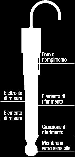 Metodi potenziometrici: ph-metro Si basano sulla misura della forza elettromotrice di una pila formata da due elettrodi: uno di riferimento a potenziale costante e noto, ed uno di misura, il cui