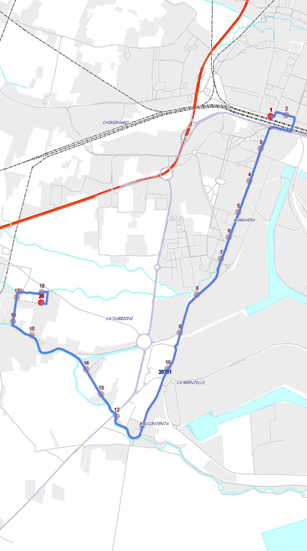 Percorso: MESTRE FS - Vempa - F.