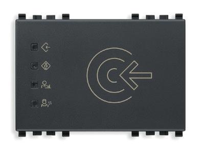 Caratteristiche generali e funzionalità Lettore di carte a transponder per installazione all esterno della stanza, standard KNX, 2 uscite a relè NO 4 A 24 V~, 2 ingressi, alimentazione 12-24 V~ 50-60