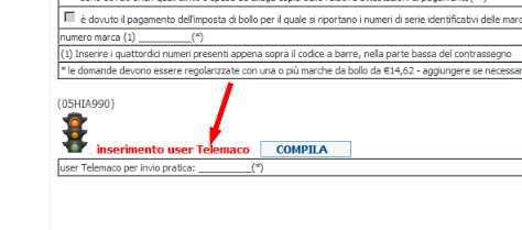 informatico, nel quale si dovrà indicare la user