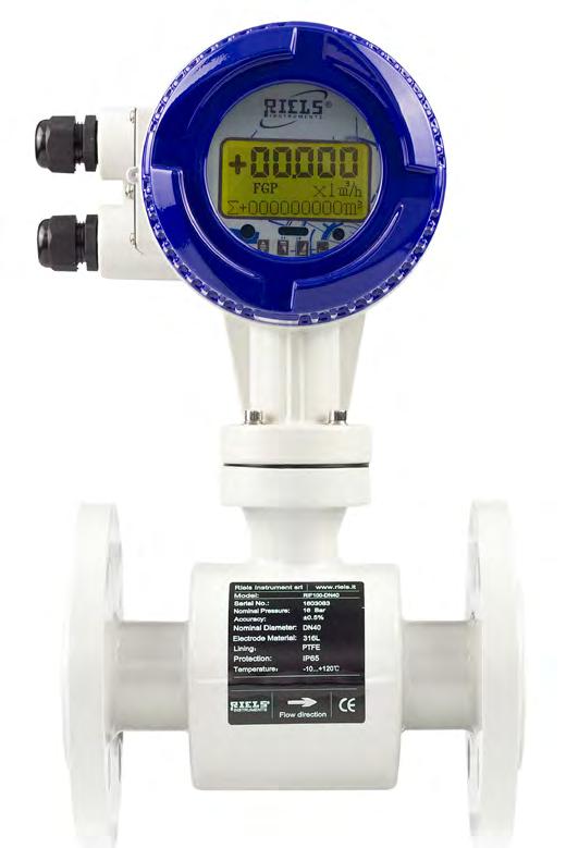 elettromagnetico per misura bidirezionale di liquidi con una conducibilità minima di 20 μs/cm Acque potabili, Acque reflue, Fanghi di