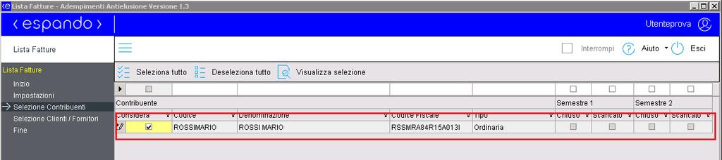 Ogni maschera va confermata cliccando sul pulsante