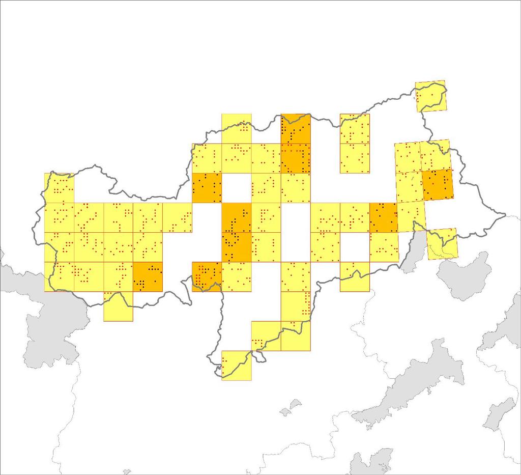 1. RISULTATI DEI RILEVAMENTI NEL PERIODO 2-21 I dati presenti nel database MITO2 relativi alla provincia di Bolzano, utilizzati per calcolare il Farmland Bird Index e Woodland Bird Index, sono stati