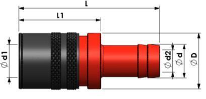 SERIE ECO COMPATIBILITA DME PROFILO DME 9 Raccordo dritto tubo - SERIE MODEL D d1 d2 d L1 L EURO ECO6D TRE6D 18 9.5 6 10,4 28,5 45,5 ECO9D TRE9D 23 13,5 9 14 33.