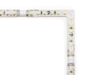 FLEXYLED HE CR 25 Codice Lunghezza Watt & Volt Colore luce LED 1207301N/50 500mm 4,80W @ 24Vdc bianco naturale 60 1207301N/100 1000mm 9,60W @ 24Vdc bianco naturale 120 1207301N/200 2000mm 19,20W @