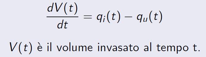 Funzione di regolazione Erogazione di portata d'acqua con legge temporale assegnata qu(t) = portata erogata in uscita (deflusso) qi(t) = portata in ingresso