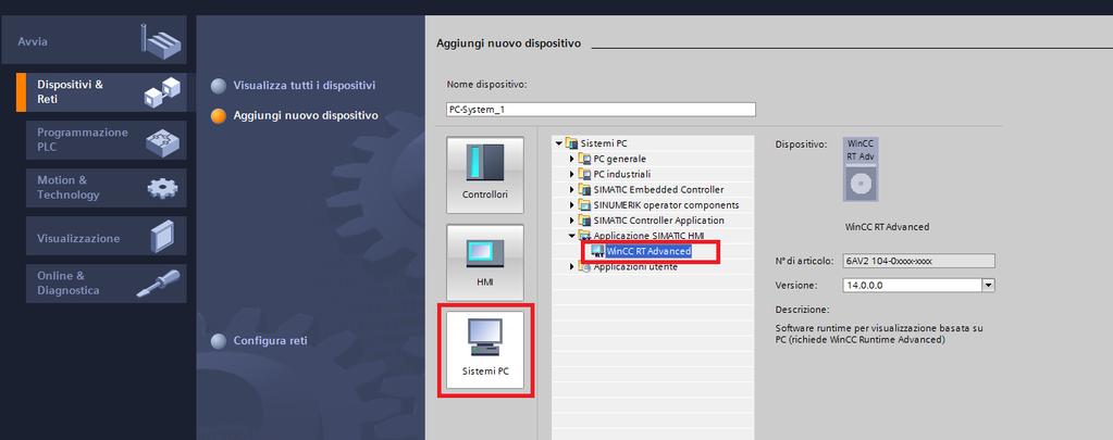 configurazione dell applicazione PC-System_1 Vista Portale / Vista Generale Tramite i due pulsantini evidenziati in basso a sinistra è possibile