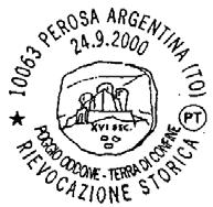 zza Duomo - 89100 REGGIO CALABRIA DATA ED ORARIO DEL SERVIZIO: 24/9/2000 orario 10/18 Filatelia della Filiale di 89100