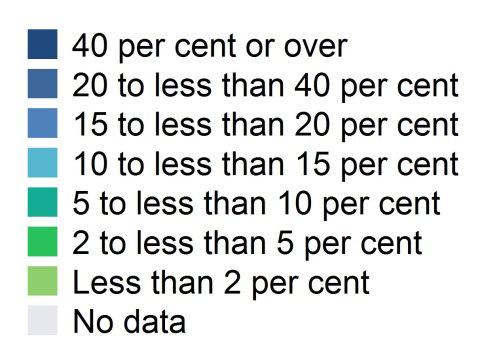 Fonte: ONU, 2016 Percentuale di