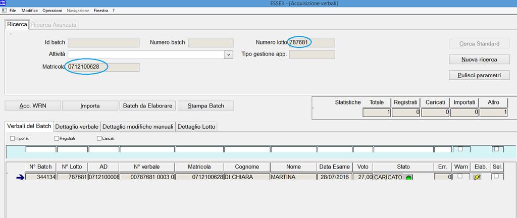 2 Modifica del verbale Il che intende modificare un verbale errato, contatta l Ufficio Didattica e Carriere del Dipartimento, fornendo i seguenti dati: 1. Matricola studente 2.