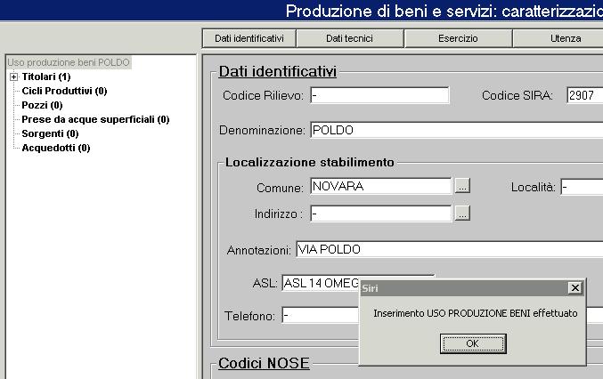 13 caso 2 se il titolare è presente in SIRI (il sistema controlla la presenza del codice fiscale), si presenta una scelta: il titolare presente in SIRI viene collegato all uso appena inserito i dati