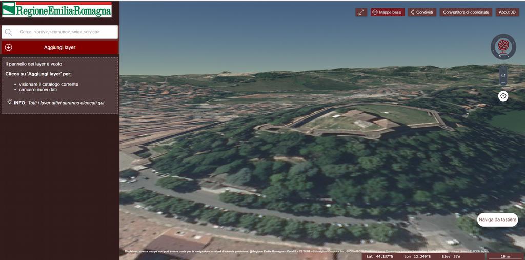 Introduzione Geoportale3D è il visualizzatore cartografico 3D di Regione Emilia-Romagna per la visualizzazione sul web di dati GIS