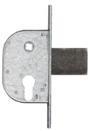 42210/30 da infilare per cancelli, zincate, scrocco con dispositivo di bloccaggio, quadro maniglia passante, cilindro coppia set art.02156, entrata mm.