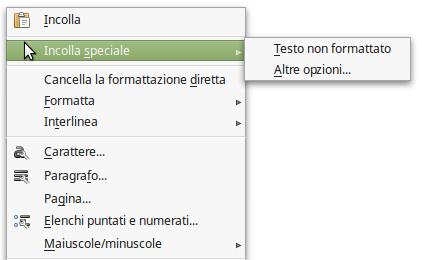 Download di Contenuti Nel programma di videoscrittura preferito attivare il menù contestuale e fare clic su Incolla.